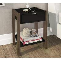 Kit 02 Mesa De Cabeceira Com Tomada 1 Gaveta Az1016 Preto No - 5