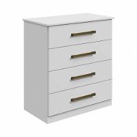 Cômoda 4 Gavetas Rubi Bronze Leifer Móveis Branco - 1