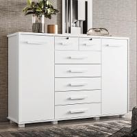 Cômoda Quarto Fontana Com 7 Gavetas E 2 Portas Branco Fosco Branco Fosco - 1