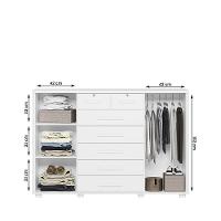 Cômoda Quarto Fontana Com 7 Gavetas E 2 Portas Branco Fosco Branco Fosco - 2