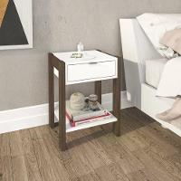 Kit 02 Mesa De Cabeceira Com Tomada 1 Gaveta Az1016 Branco N - 3