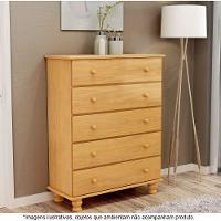 Cômoda Para Quarto 5 Gavetas ônix Mel - Straub Web - 1