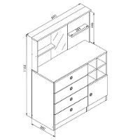 Cômoda House Espelho 4 Gavetas 1 Porta Art In Móveis Branco - 2