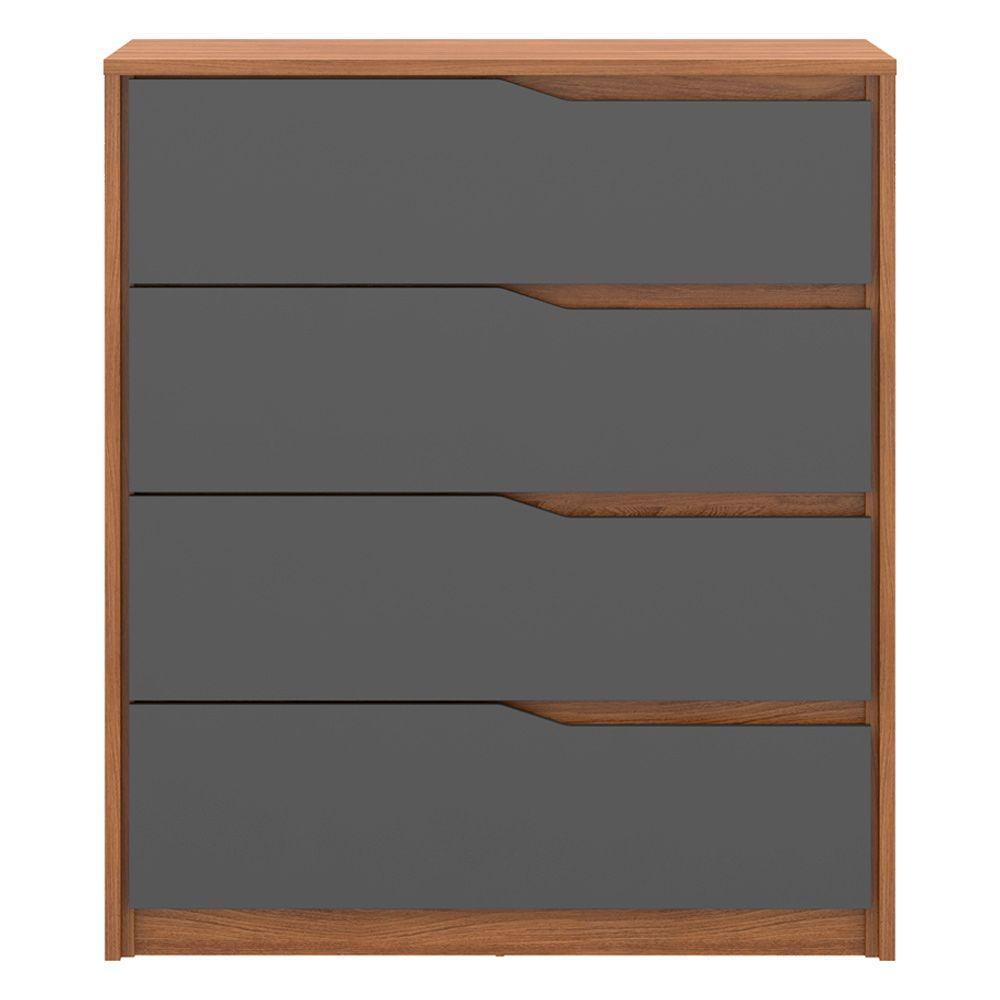 Cômoda 4 Gavetas Atria Amendôla Grafito Demartez - 3