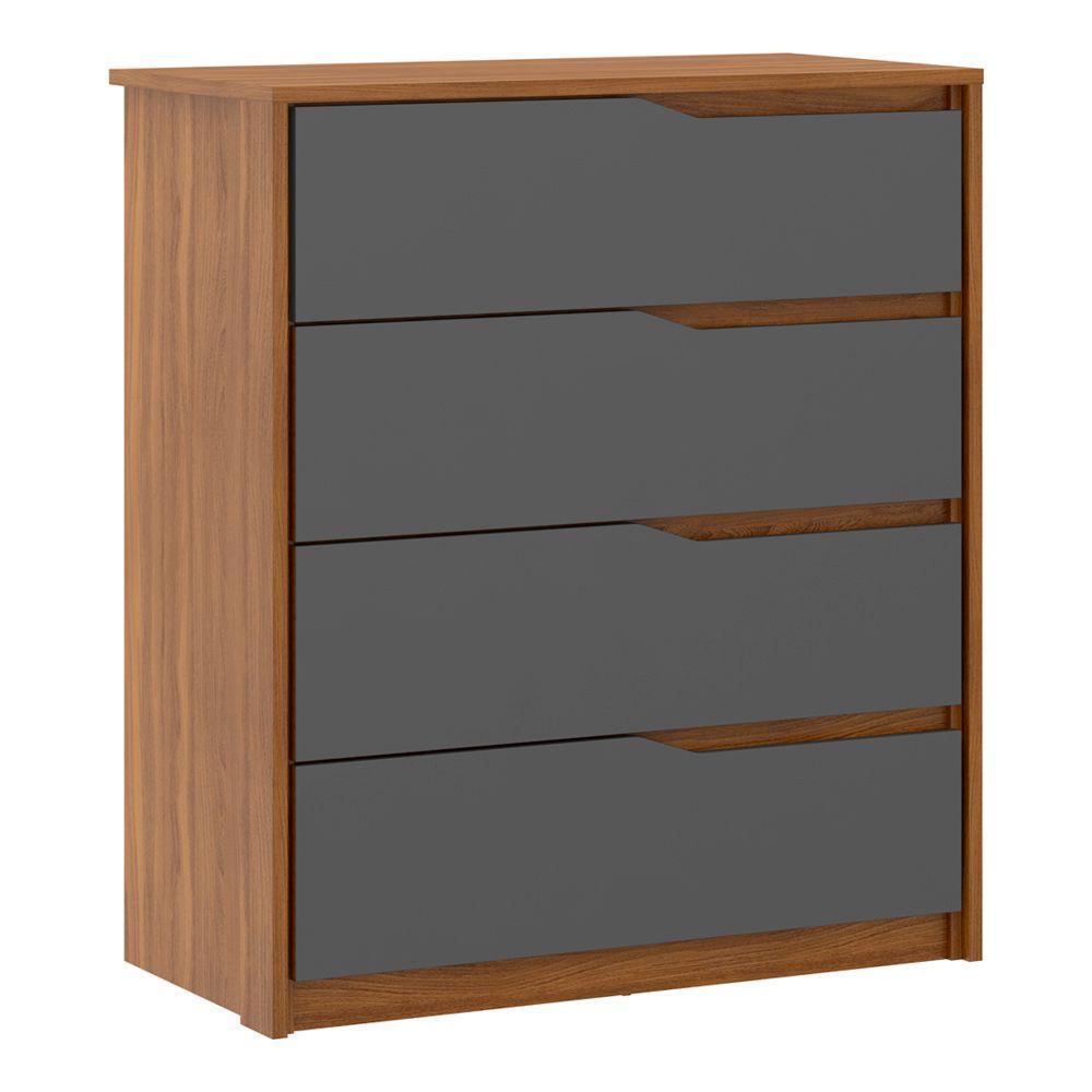 Cômoda 4 Gavetas Atria Amendôla Grafito Demartez - 4