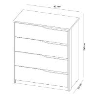 Cômoda 4 Gavetas Atria Amendôla Grafito Demartez - 2