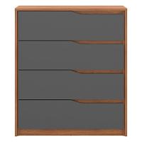 Cômoda 4 Gavetas Atria Amendôla Grafito Demartez - 3