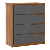 Cômoda 4 Gavetas Atria Amendôla Grafito Demartez - 4