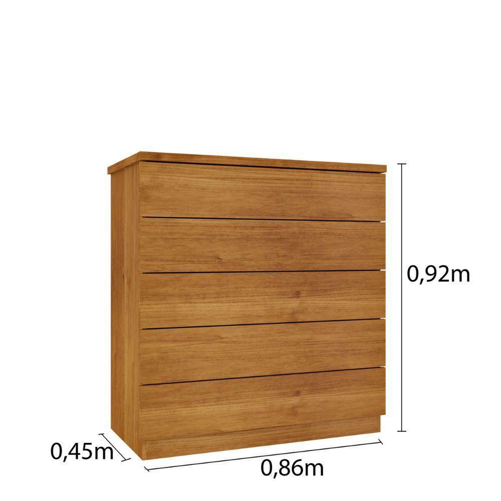 Cômoda Premium 5 Gavetas Tcil Cinamono - 2