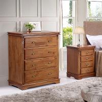 Cômoda De Madeira Com 4 Gavetas Manchester - M52043 Garapa - Verniz - 4