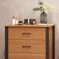 Cômoda Para Quarto Estilo Industrial 3 Gavetas F38 Freijó/Preto Fosco - 3