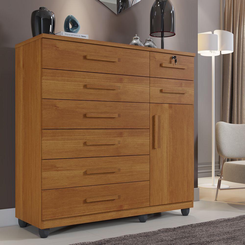 Cômoda New Vitoria Com Porta E 8 Gavetas Benetil Cinamomo - 4