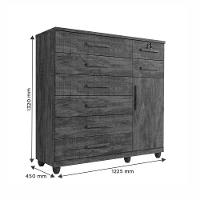 Cômoda New Vitoria Com Porta E 8 Gavetas Benetil Cinamomo - 3