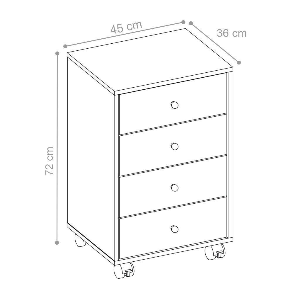 Cômoda 4 Gavetas Lion Mitchell Branco - 4