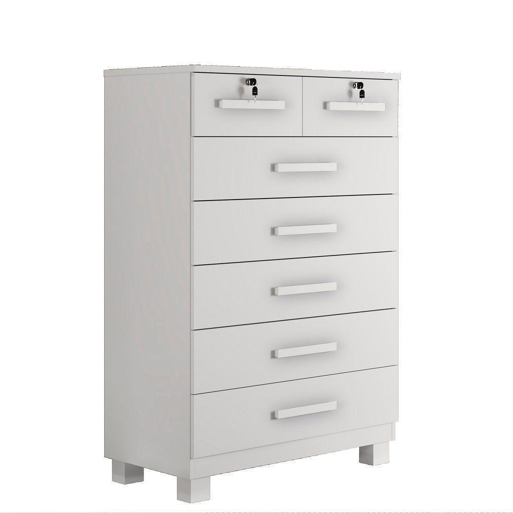 Cômoda New Barcelona 7 Gavetas Benetil Branco. - 1