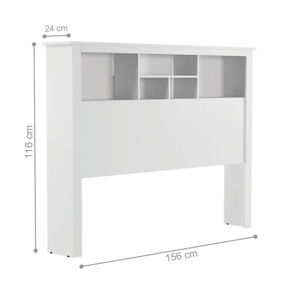 Jogo De Cabeceira Com Mezanino Lateral Cambridge Branco - 5