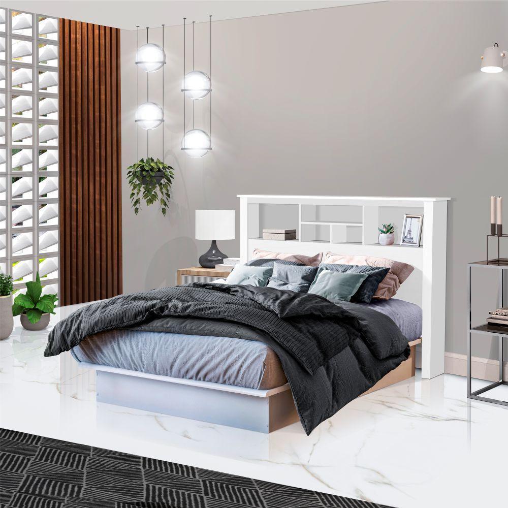 Jogo De Cabeceira Com Mezanino Lateral Cambridge Branco - 10