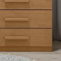 Cômoda De Madeira Com 4 Gavetas Amêndoa Baião Lopas Amêndoa - 3