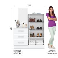 Cômoda Multiuso Liza 02 Portas 03 Gavetas Briz Branco - 4