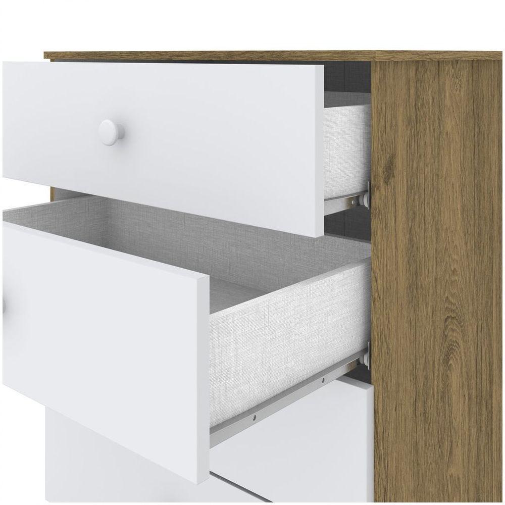 Cômoda Infantil 04 Gavetas Labirinto Henn Rústico Com Branco - 5