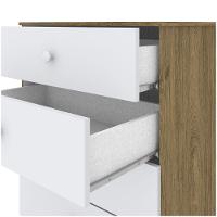 Cômoda Infantil 04 Gavetas Labirinto Henn Rústico Com Branco - 5