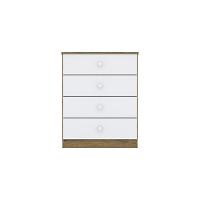 Cômoda Infantil 04 Gavetas Labirinto Henn Rústico Com Branco - 6