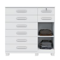 Cômoda New Vitoria Com Porta E 8 Gavetas Benetil Branco.