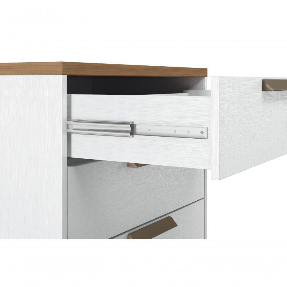 Gaveteiro 4 Gavetas Virginia Branco Jatobá - 3