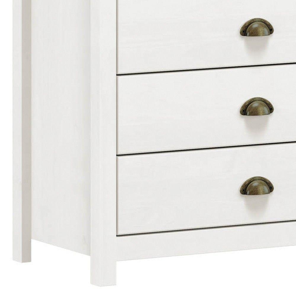 Cômoda Para Quarto 4 Gavetas Estilo Americano 80cm Lázio F07 Branco/carvalho - Mpozenato - 3