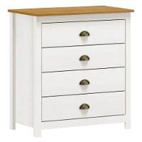 Cômoda Para Quarto 4 Gavetas Estilo Americano 80cm Lázio F07 Branco/carvalho - Mpozenato - 1