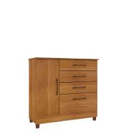 Cômoda Chicago 4 Gavetas 1 Portas Com Pés cinamomo - 1