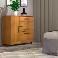 Cômoda Chicago 4 Gavetas 1 Portas Com Pés cinamomo - 4