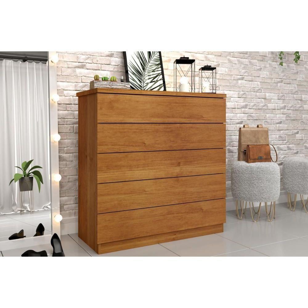 Cômoda Casal Premium c/ 5 Gavetas Cinamomo - Tcil Móveis - 1
