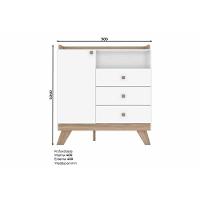 Cômoda Infantil Confete c/ 1 Porta e 3 Gavetas Branco/Jequitiba - Henn - 5