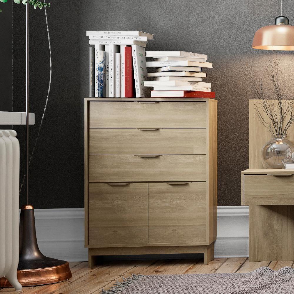 Cômoda 3 Gavetas 2 Portas 1112 Carraro - Noce Noce - 1