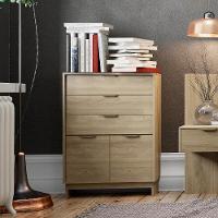 Cômoda 3 Gavetas 2 Portas 1112 Carraro - Noce Noce - 1