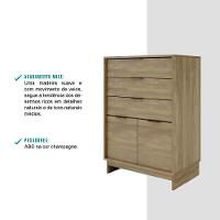 Cômoda 3 Gavetas 2 Portas 1112 Carraro - Noce Noce - 6