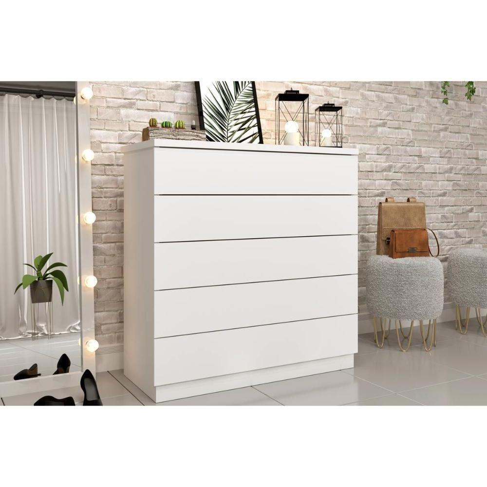 Cômoda Casal Premium c/ 5 Gavetas Neve - Tcil Móveis - 1