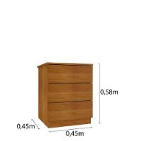 Mesa De Cabeceira 3 Gavetas Veronna Tcil Móveis cinamomo - 2