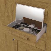 Cômoda Sapateira Roma Amêndoa 2 Portas Com Chave 6 Gavetas Cabideiro E Rodízios - Lukaliam - 5