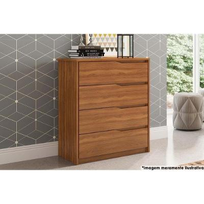 Cômoda Solteiro Atria 4 Gavetas Amêndola Touch - Demóbile