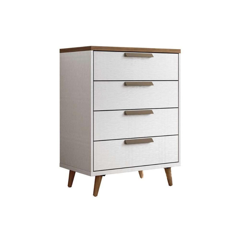 Cômoda Casal New Conect c/ 4 Gavetas GrafitteJatoba - Santos Andirá - 2