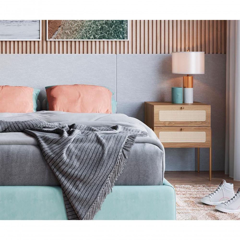 Comoda E 02 Mesas De Cabeceira Palhinha Hanover Artesano - 2