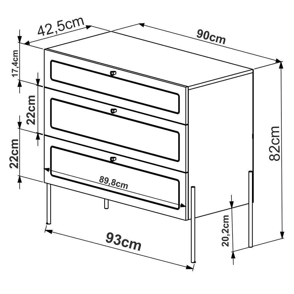 Comoda E 02 Mesas De Cabeceira Palhinha Hanover Artesano - 7