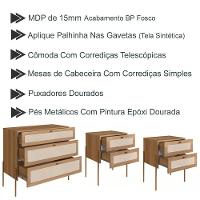 Comoda E 02 Mesas De Cabeceira Palhinha Hanover Artesano - 8