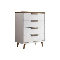 Cômoda Juvenil New Conect C- 4 Gavetas Branco-jatoba - Santos Andirá - 3