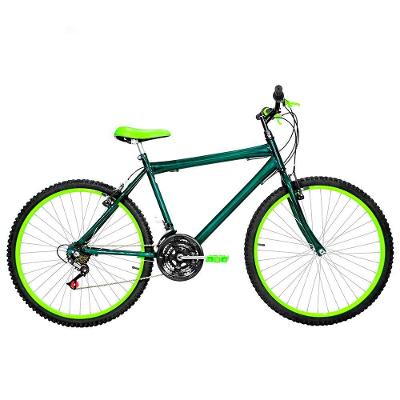 Bicicleta Masculina Aro 26 Mtb Alumínio Colorido 18 Marchas Cor Verde Escuro