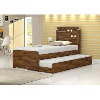 Cama De Solteiro Bibox Luiza Malbec Com Auxiliar