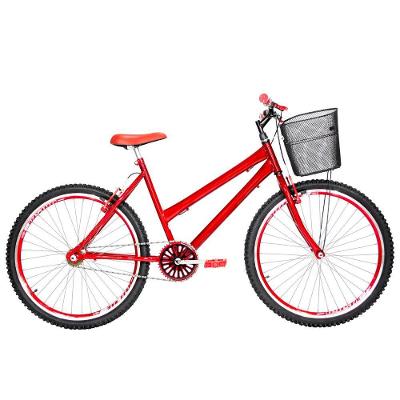 Bicicleta Feminina Aro 26 Mtb Aero Cor Vermelha