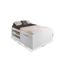 Cama Box Sapateira Vanessa Casal 1,38 Branco Framar Móveis - 2